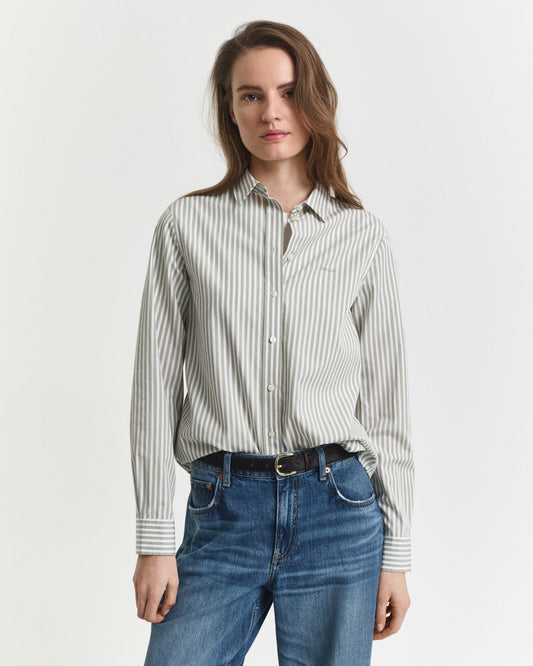 Chemise Popeline Classique Rayée Coupe Droite