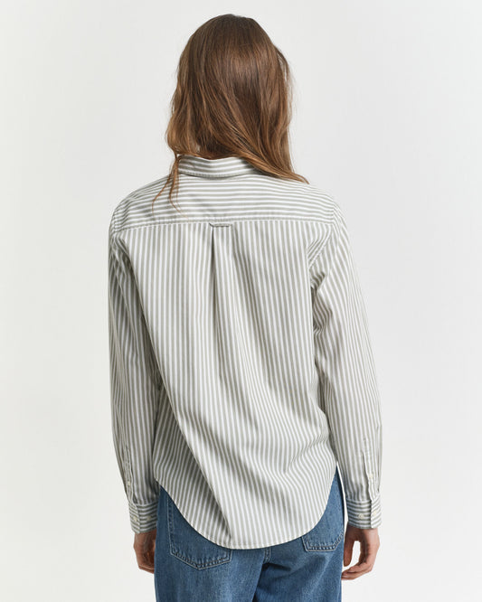 Chemise Popeline Classique Rayée Coupe Droite