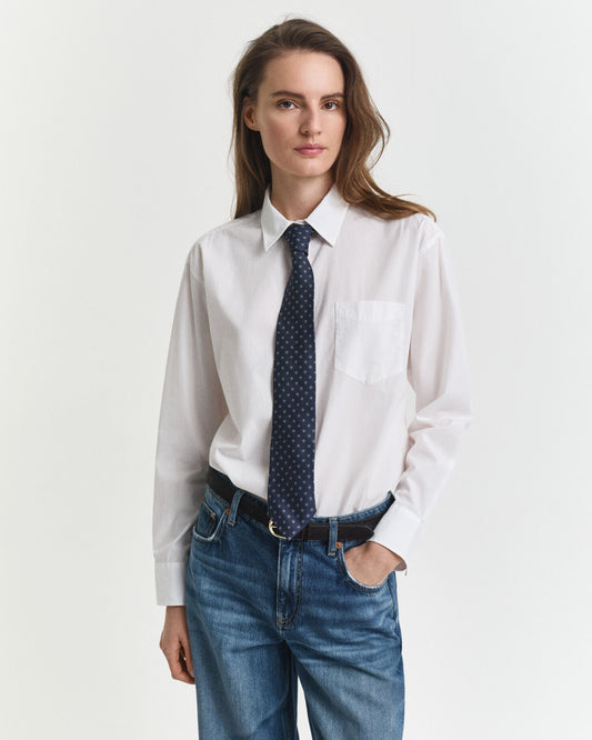 Chemise classique en popeline à coupe décontractée
