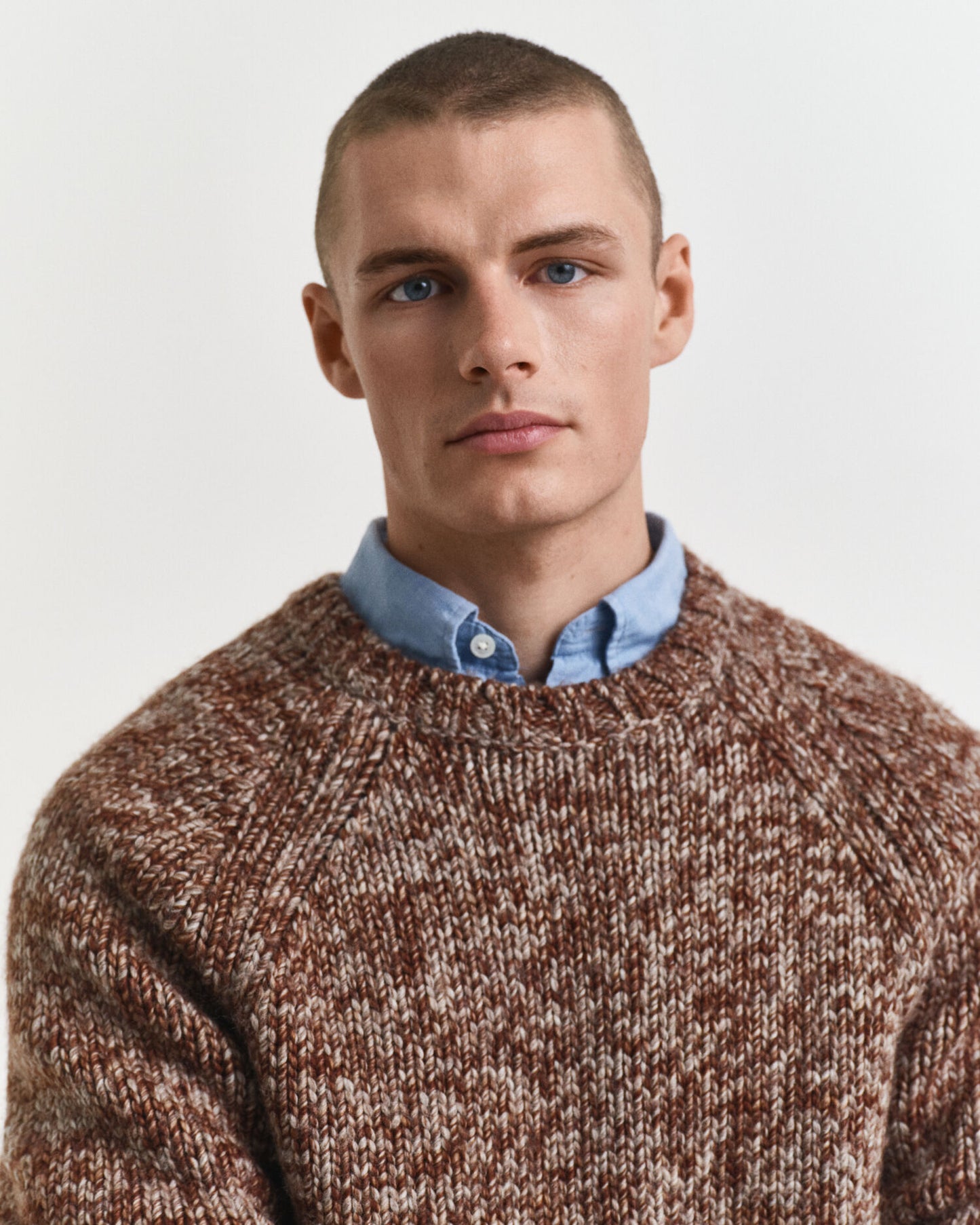 Pull col rond en laine mélangée