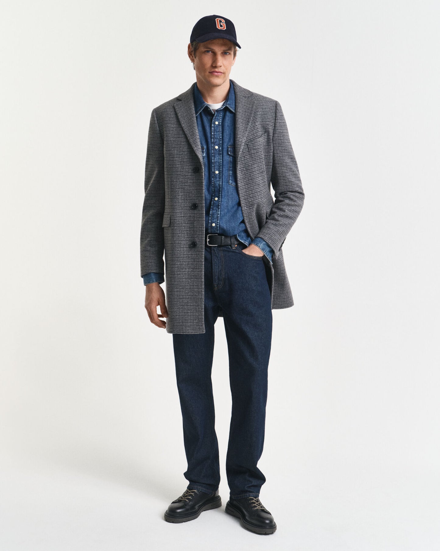 Manteau en laine bicolore