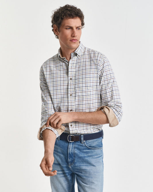 Regular Fit Hemd aus Tattersall-Twill