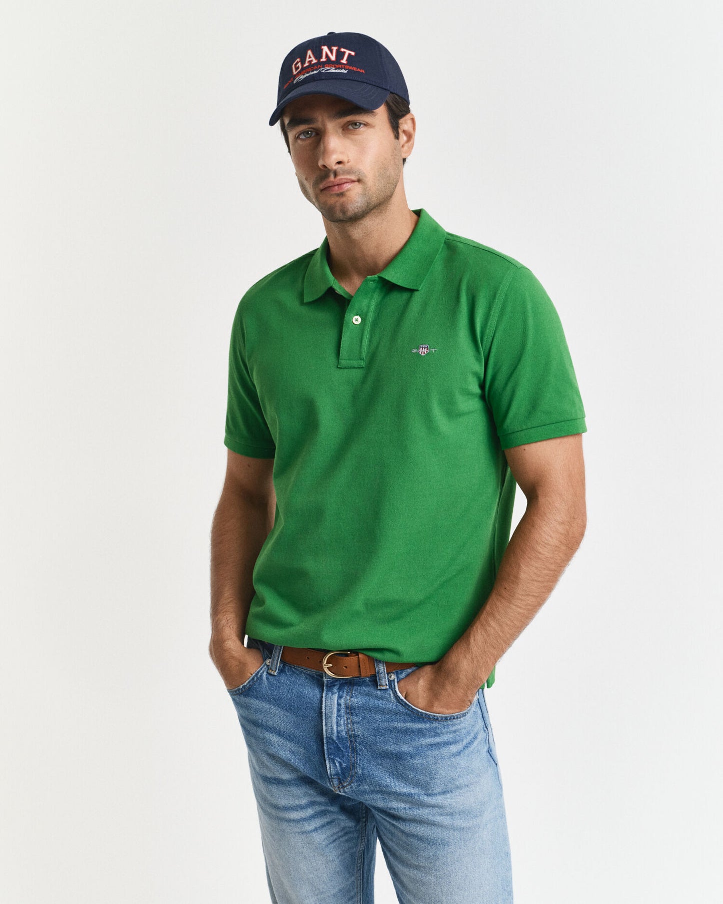 Regular Fit Piqué-Poloshirt mit Schild