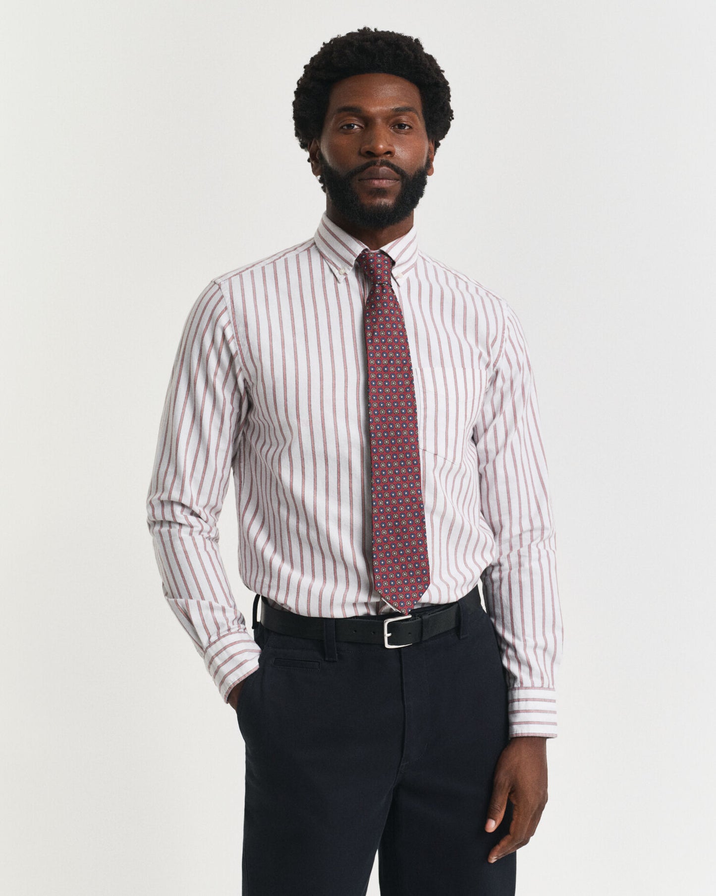 Regular Fit gestreiftes Archiv-Oxford-Hemd