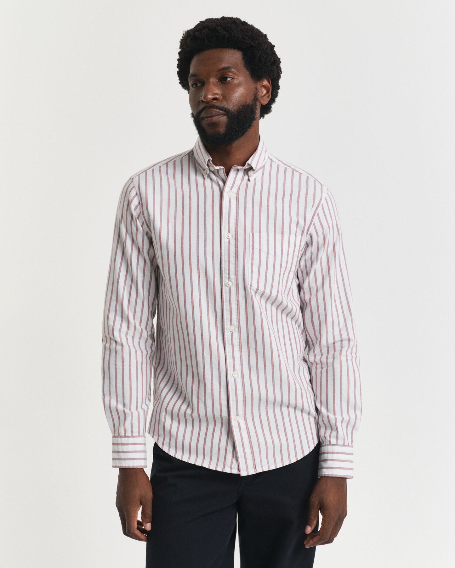 Regular Fit gestreiftes Archiv-Oxford-Hemd