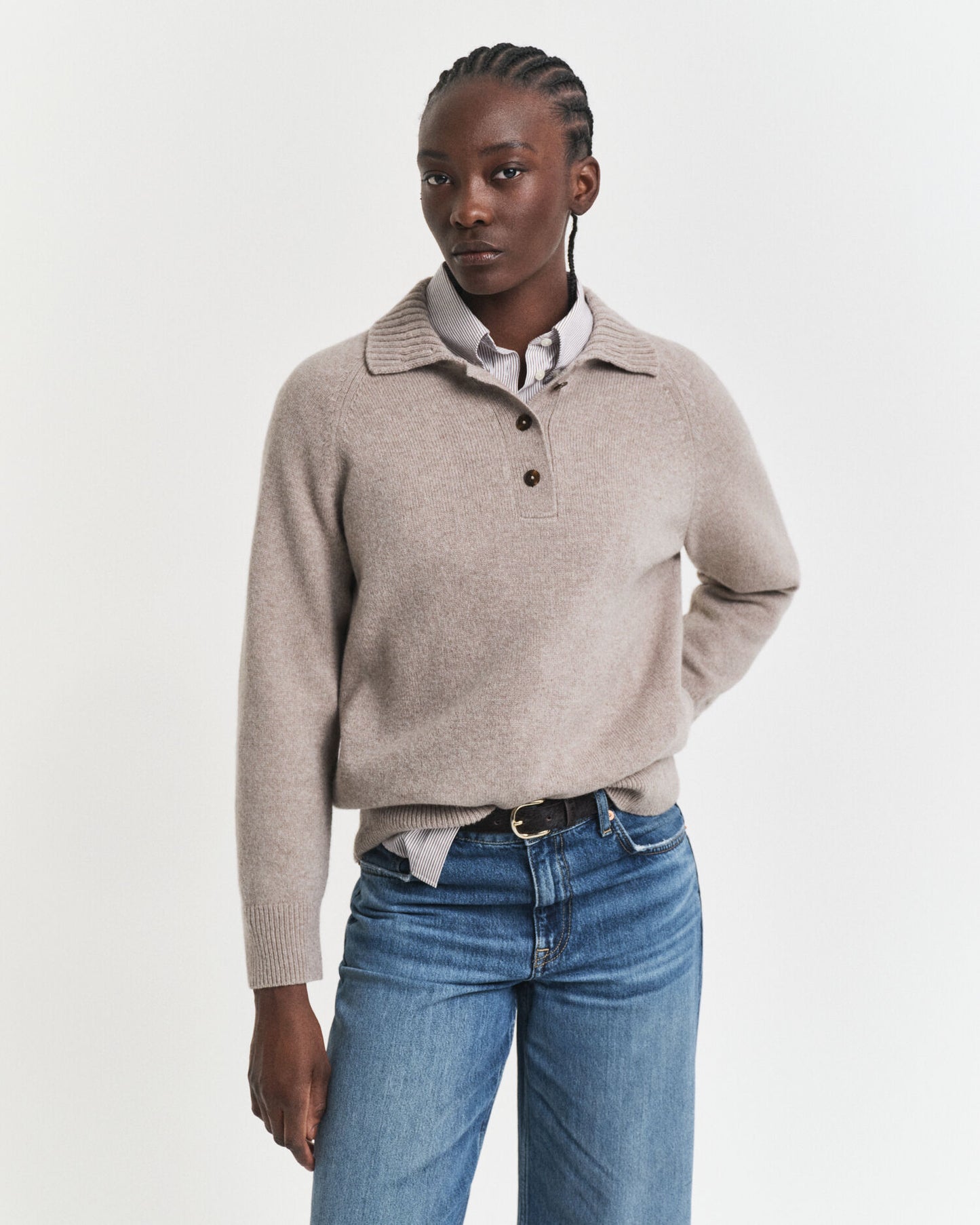 Rugger en laine et cachemire tricotés