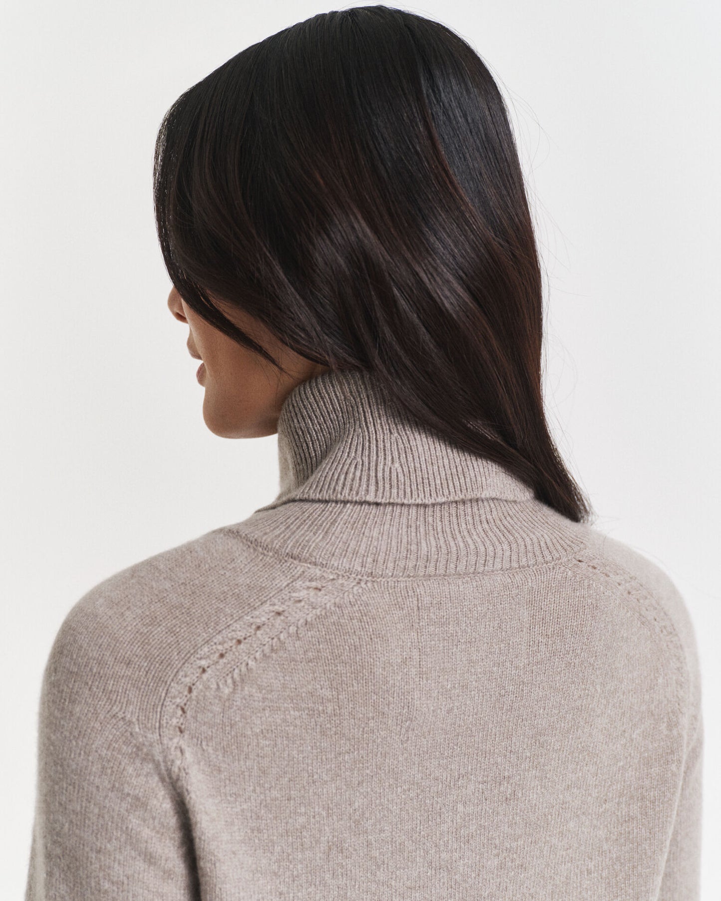 Robe Col Roulé avec Détail Tricoté