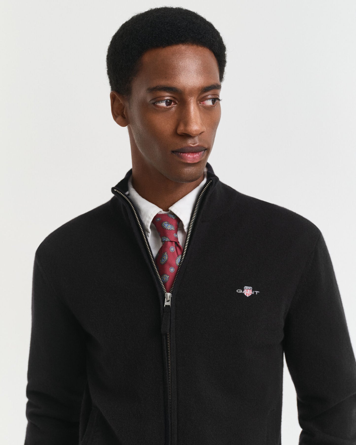 Cardigan en agneau ultrafin zippé