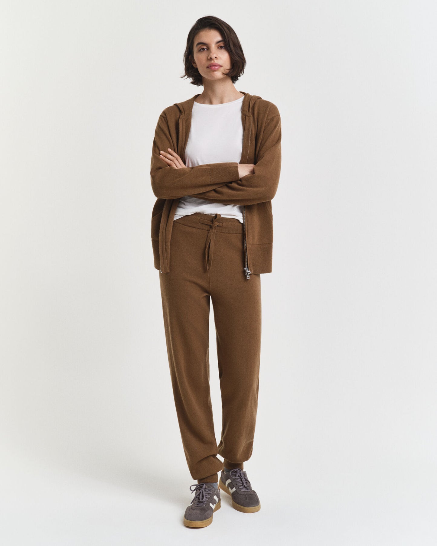 Pantalon tricoté en laine d'agneau superfine