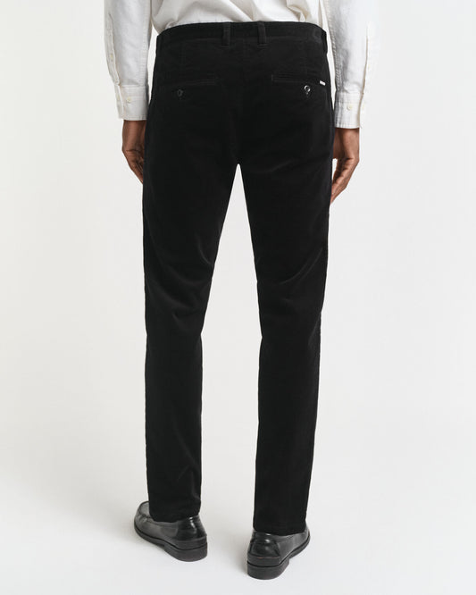 Pantalon chino en velours côtelé coupe ajustée