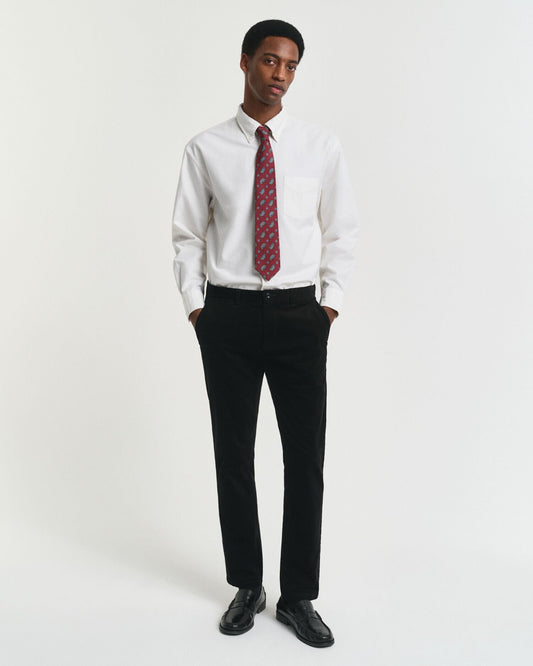 Pantalon chino en velours côtelé coupe ajustée