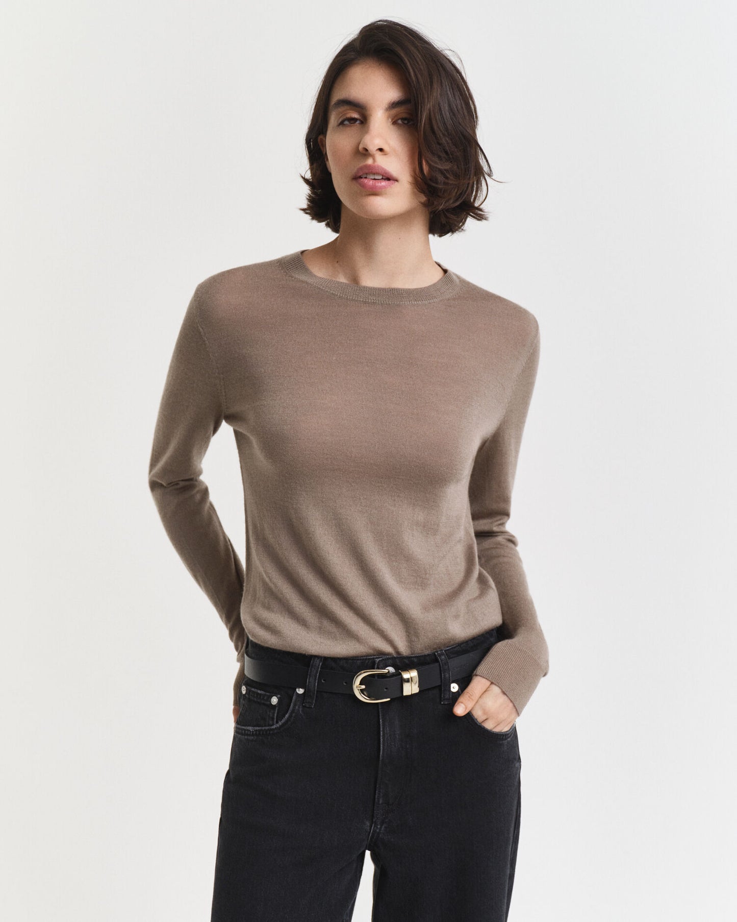 Pull ras du cou en laine mérinos extra fine