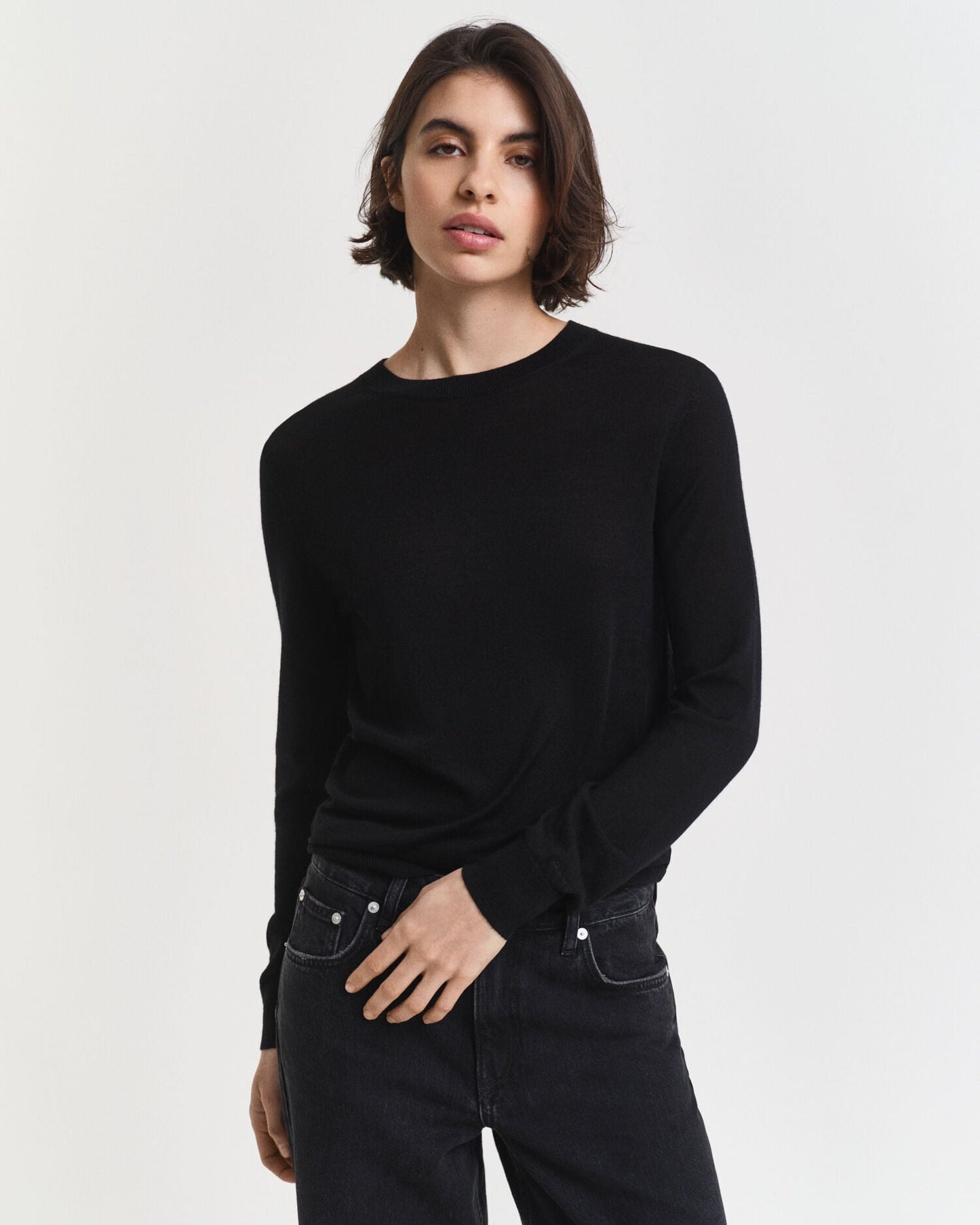 Pull ras du cou en laine mérinos extra fine