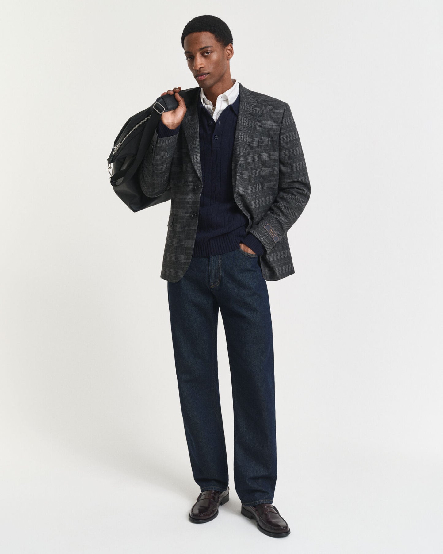 Slim-Fit-Sakko mit Glencheck-Muster