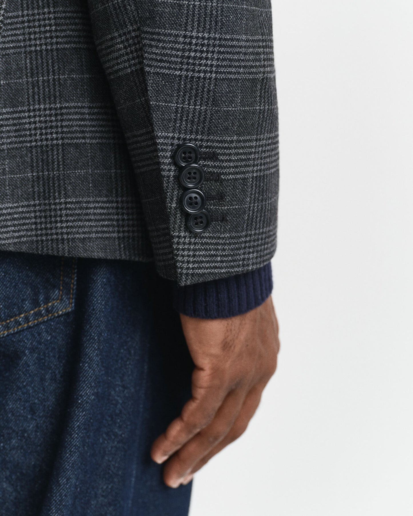 Slim-Fit-Sakko mit Glencheck-Muster