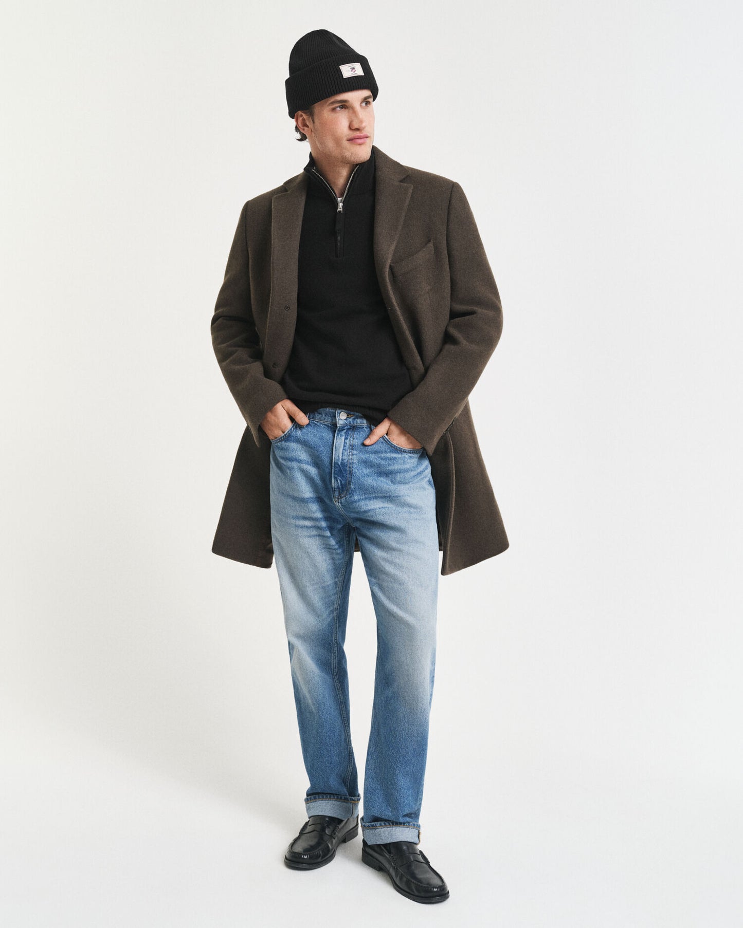 Pull demi-zip en lambswool extrafin