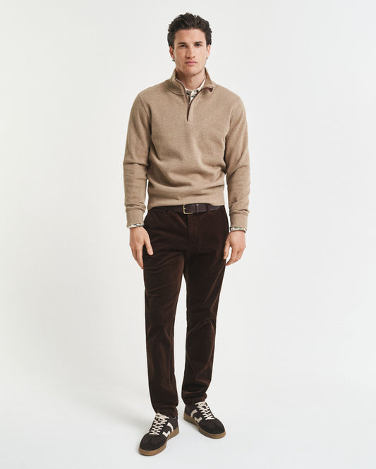Pantalon Chino en Coton Côtelé Coupe Ajustée