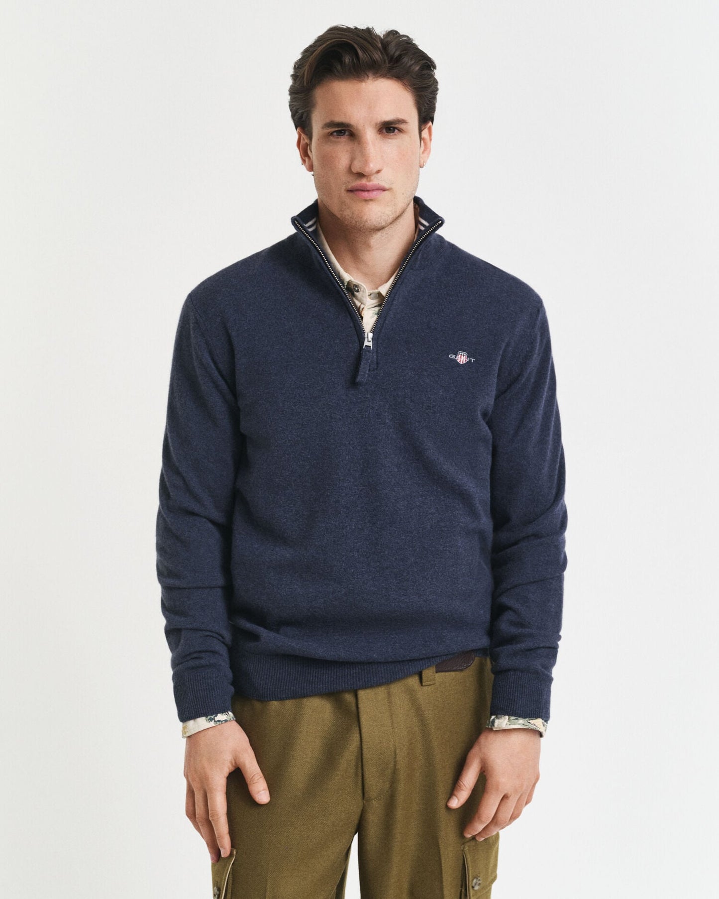 Pull en demi-zip en lambswool superfine