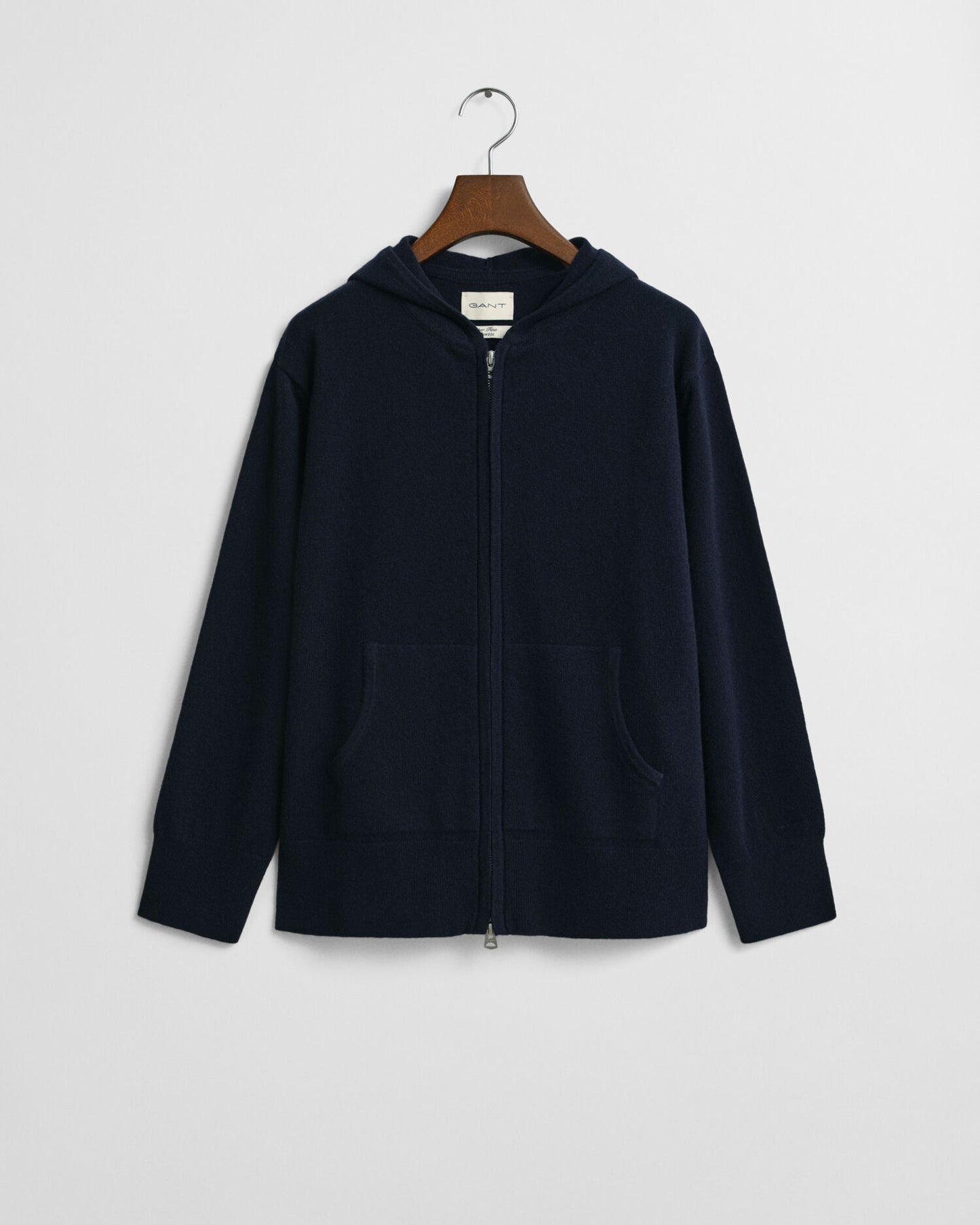Sweat à capuche zippé en agneau superfine