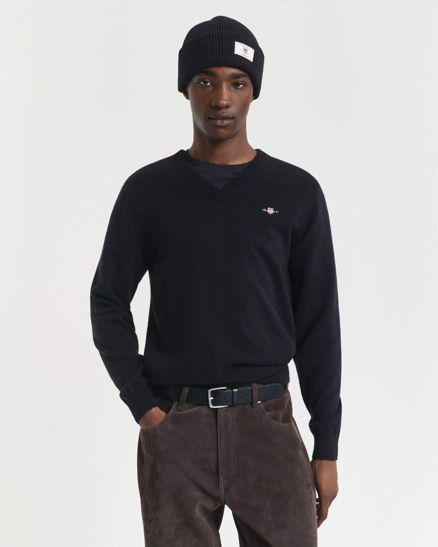Superfeiner Lammwoll-V-Pullover