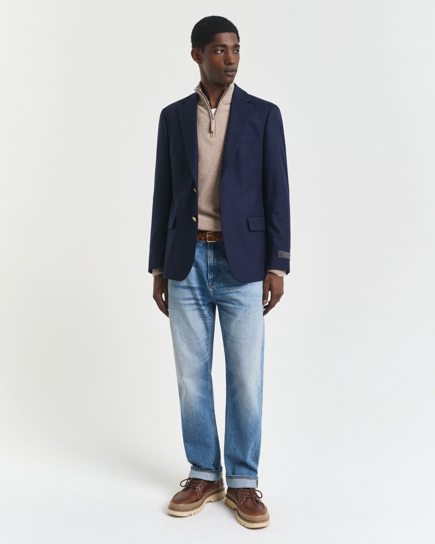 Superfeiner Lammwoll-Half-Zip-Pullover