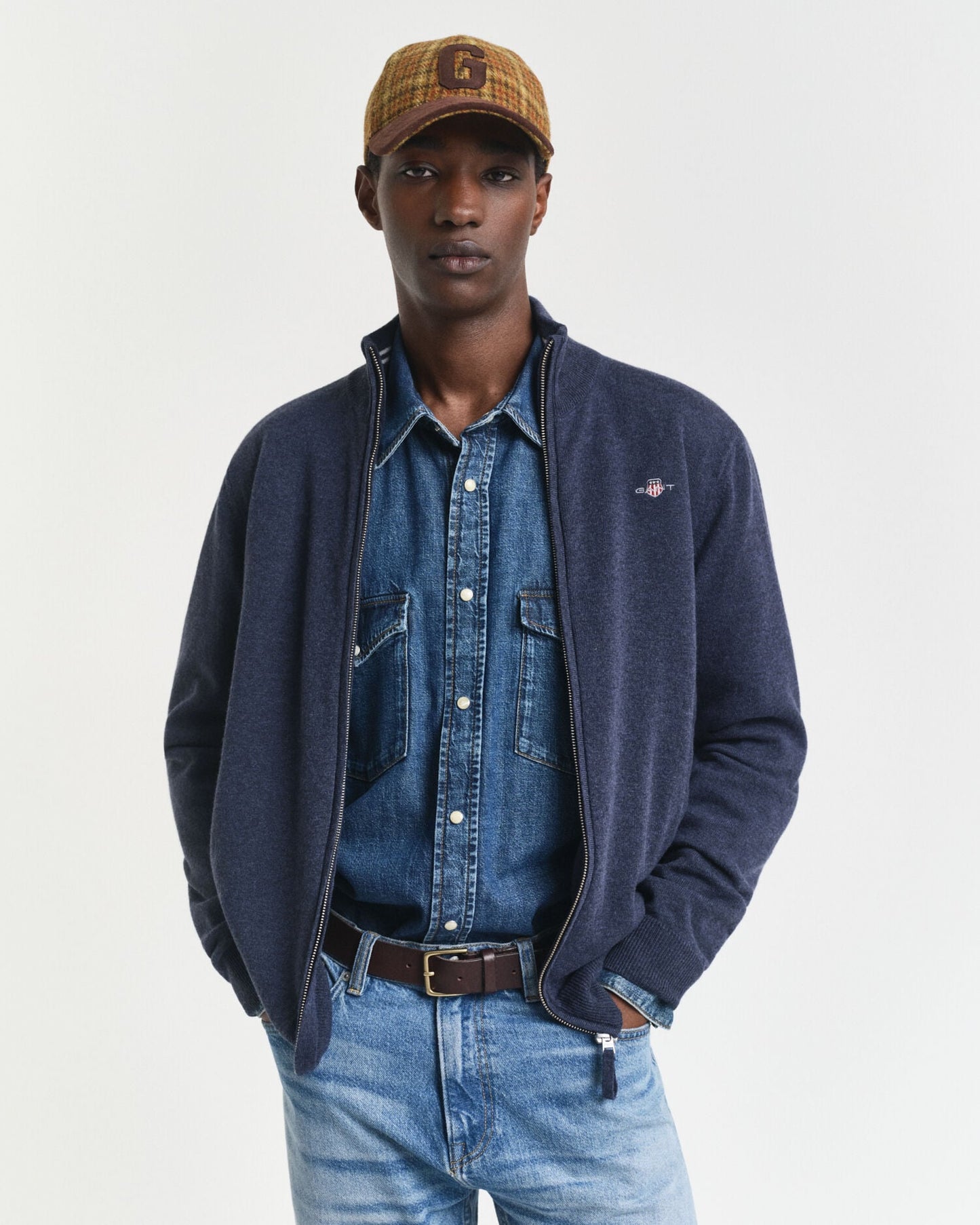 Cardigan en agneau ultrafin zippé