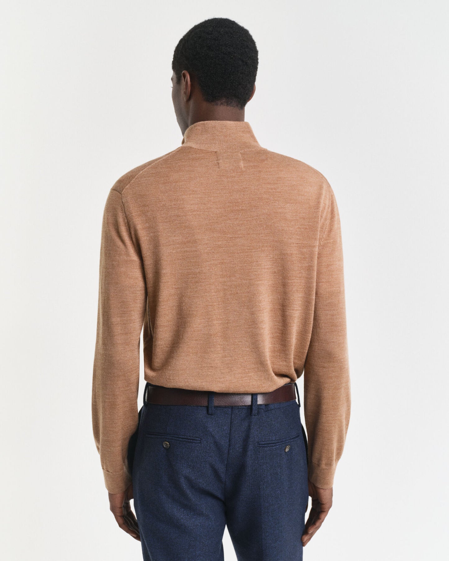 Pull à demi-zip en laine mérinos extra fine