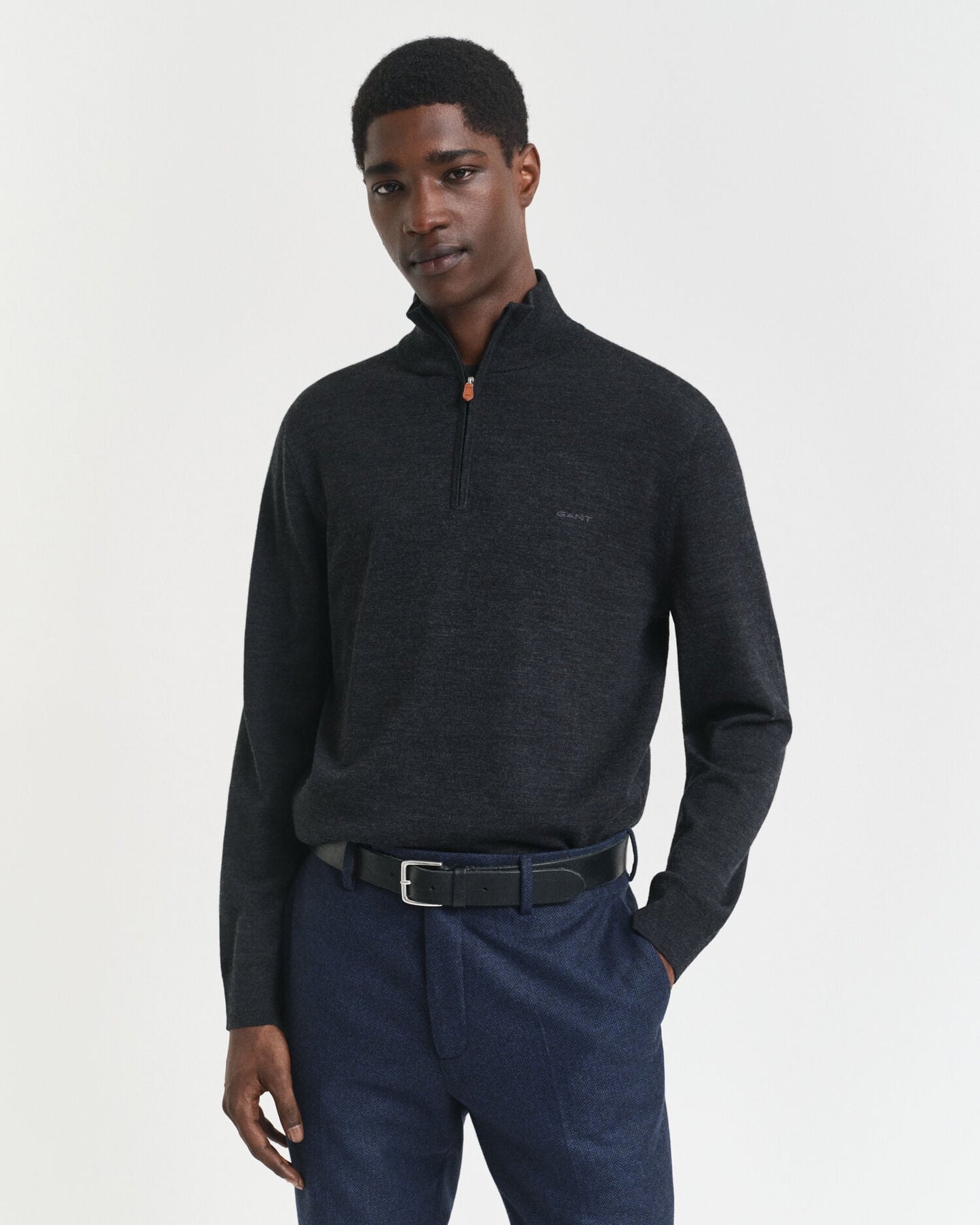 Pull demi-zip en laine mérinos extra-fine