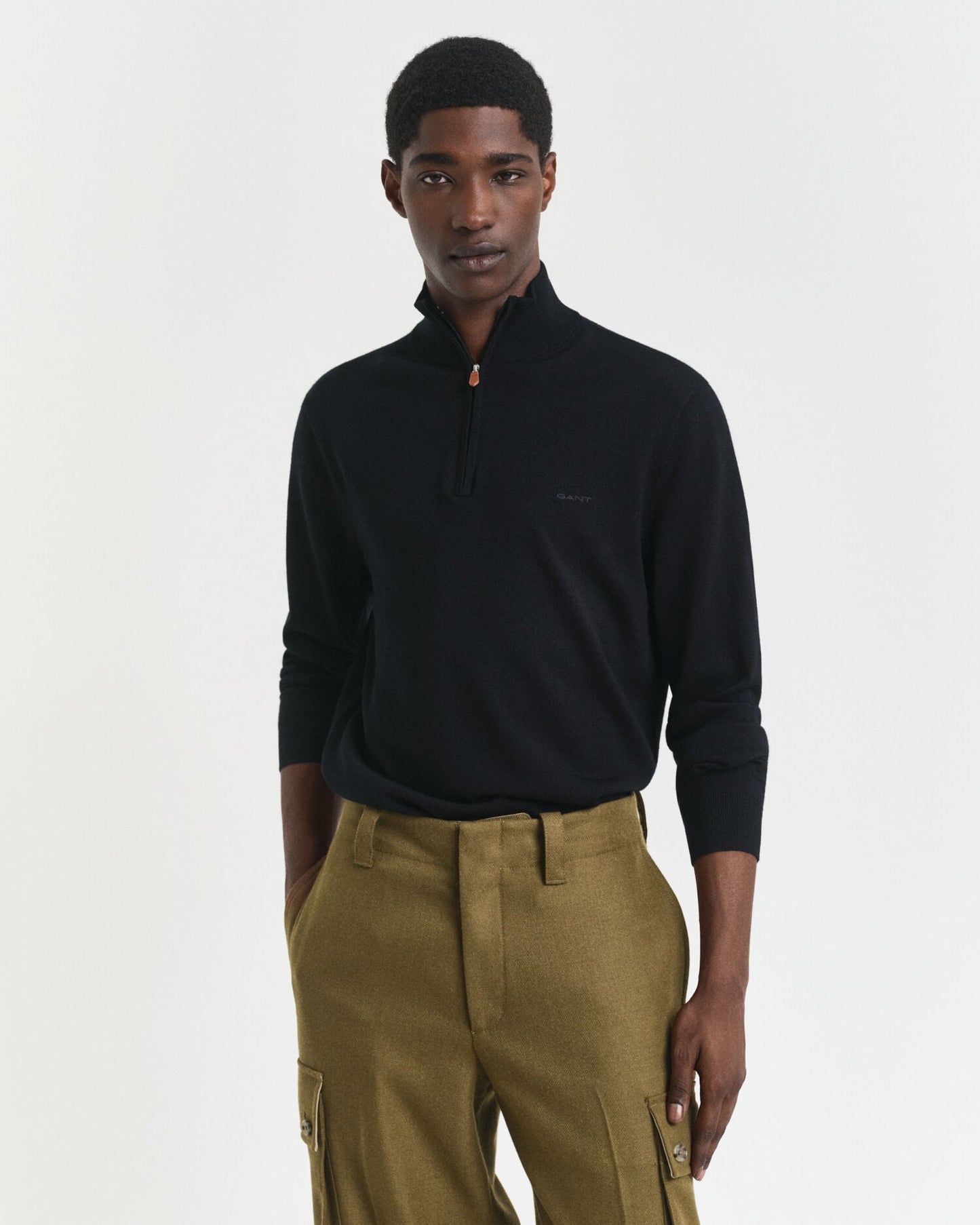 Pull demi-zip en laine mérinos extra-fine
