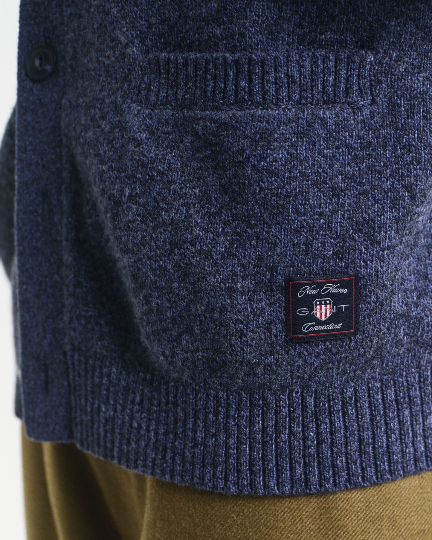 Wollmischgewebe Mouline-Strickjacke