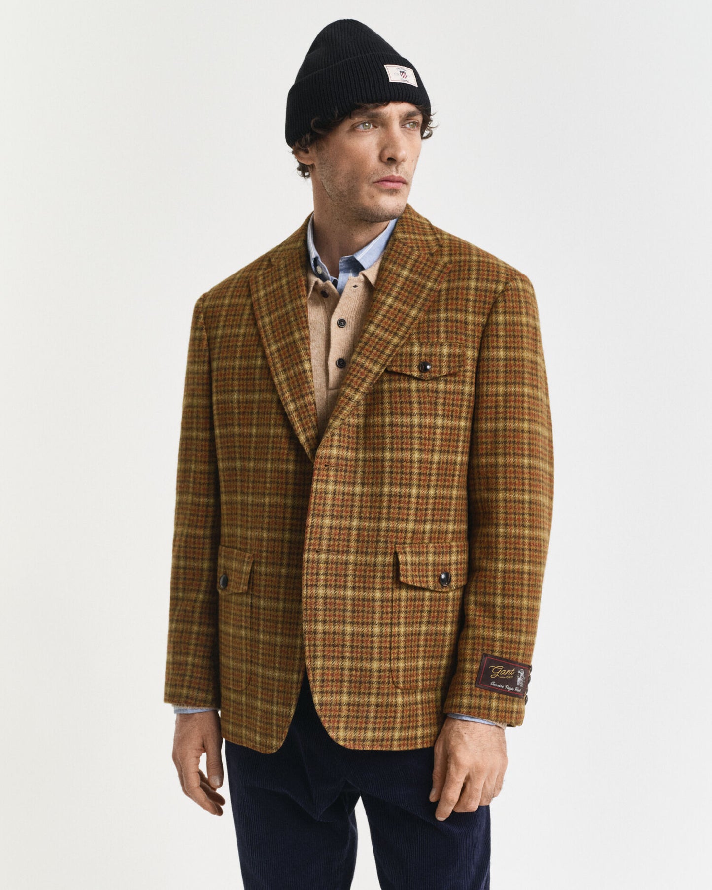Veste de tailleur en tweed à carreaux coupe décontractée