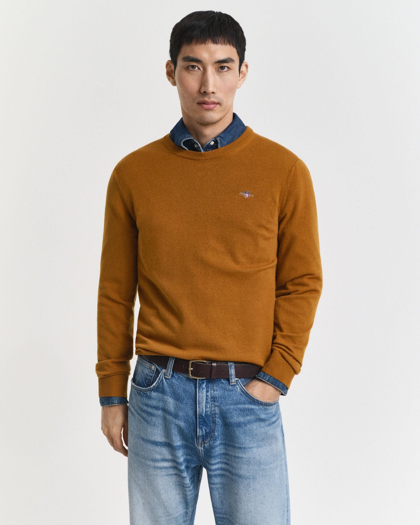 Pullover aus besonders feiner Lammwolle mit Rundhalsausschnitt