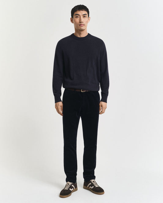 Pantalon Chino en Velours Côtelé Coupe Ajustée