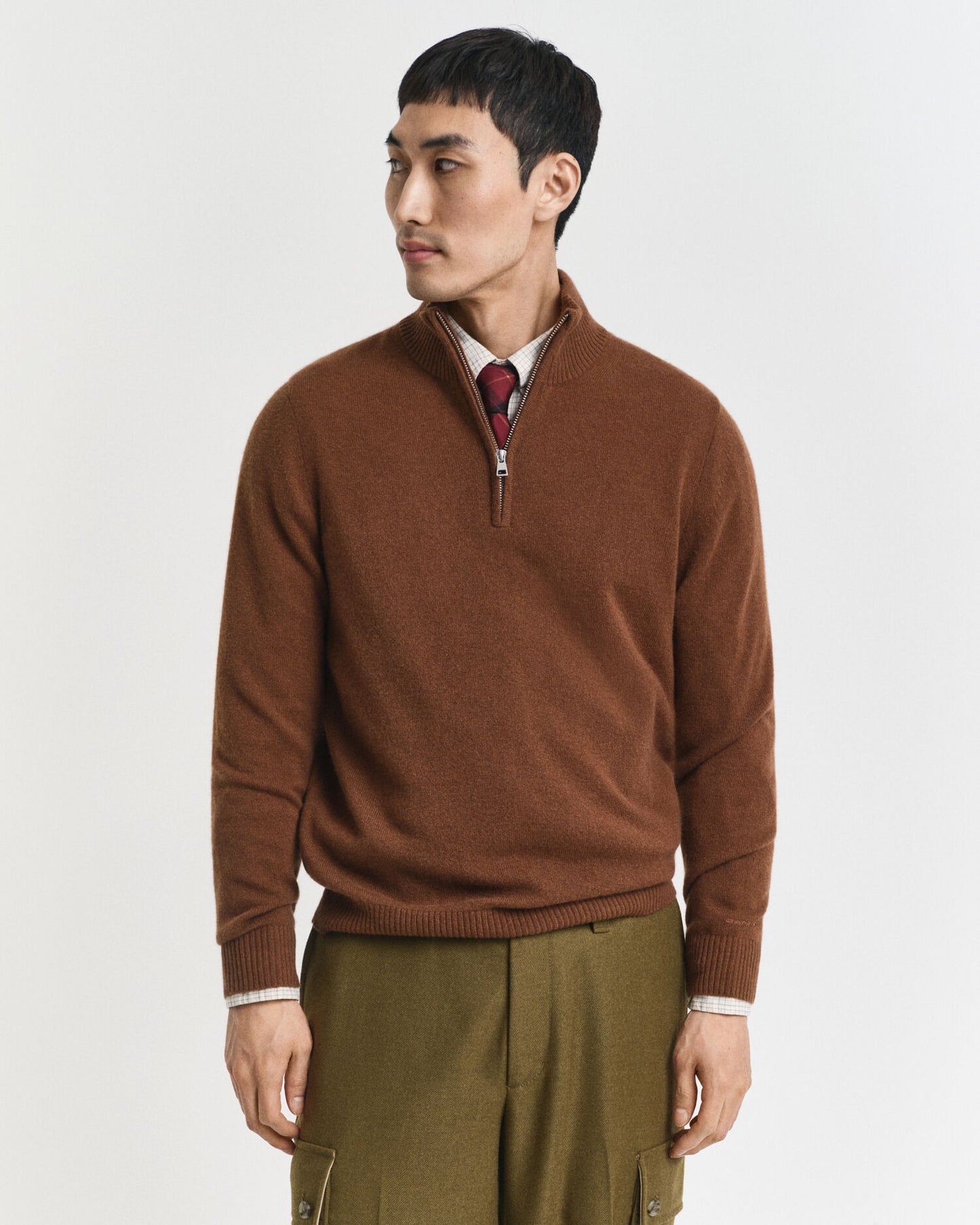 Pull demi-zip en cachemire