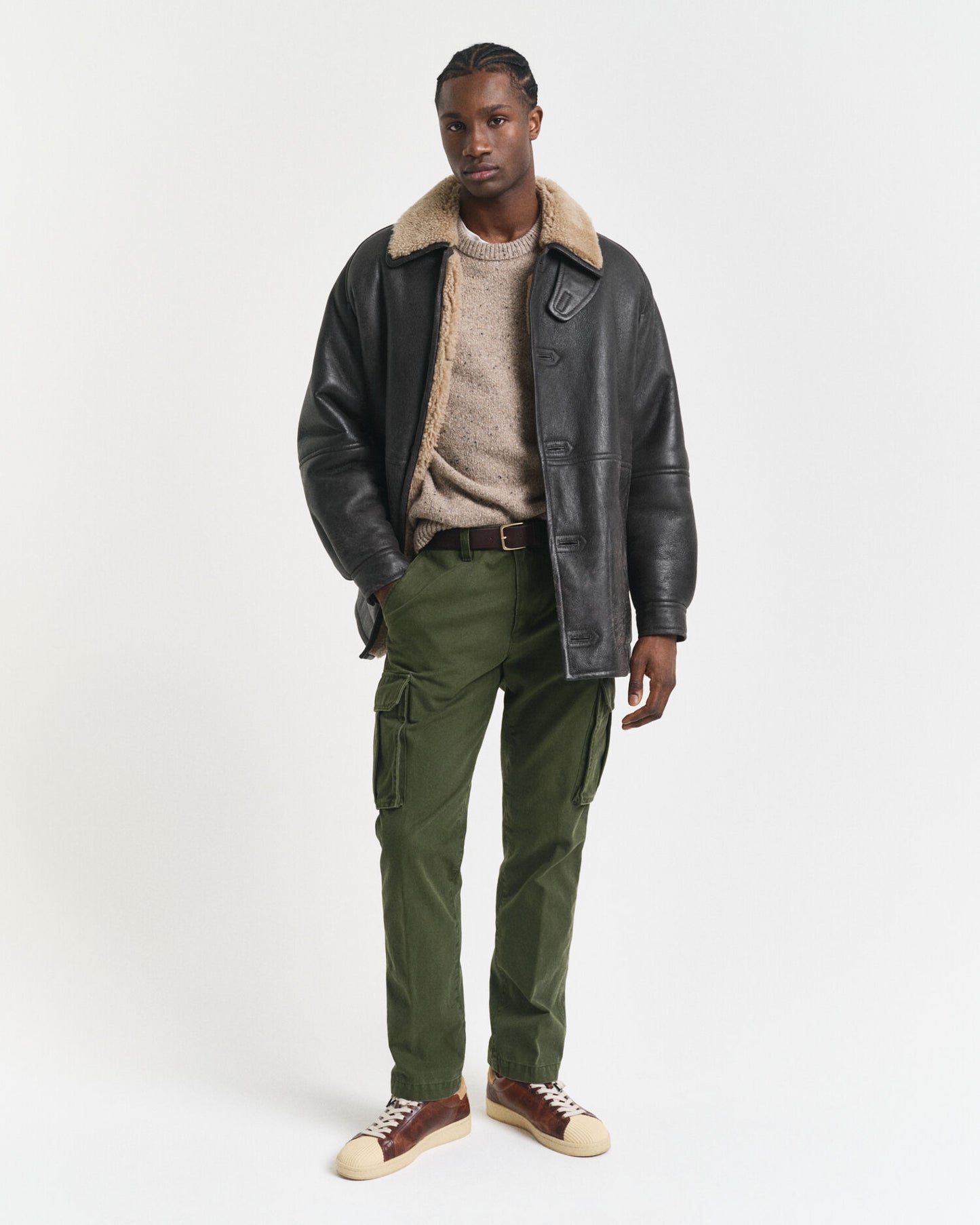 Regular Fit Baumwoll-Twill-Cargohose