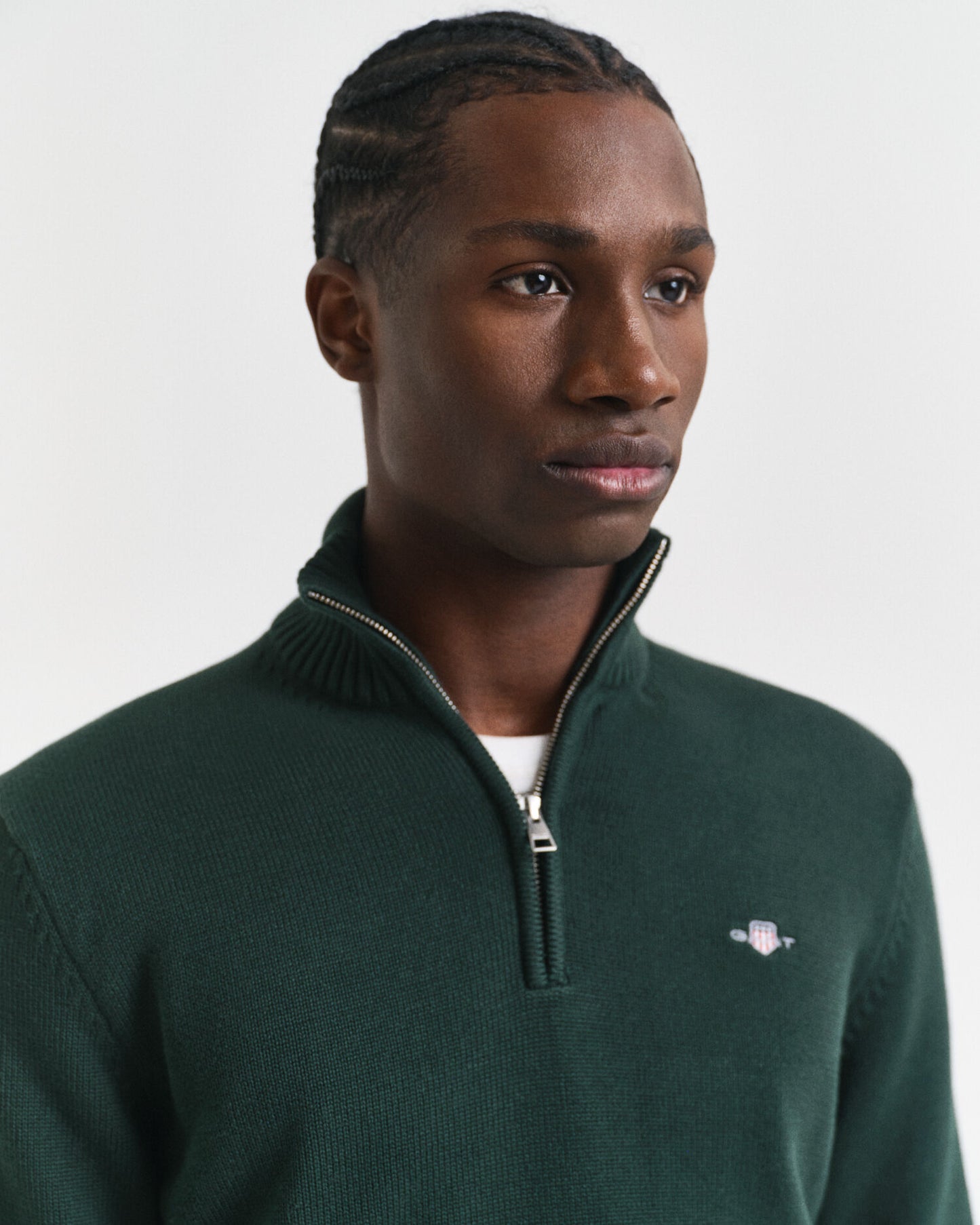 Legerer Baumwoll-Half-Zip-Pullover