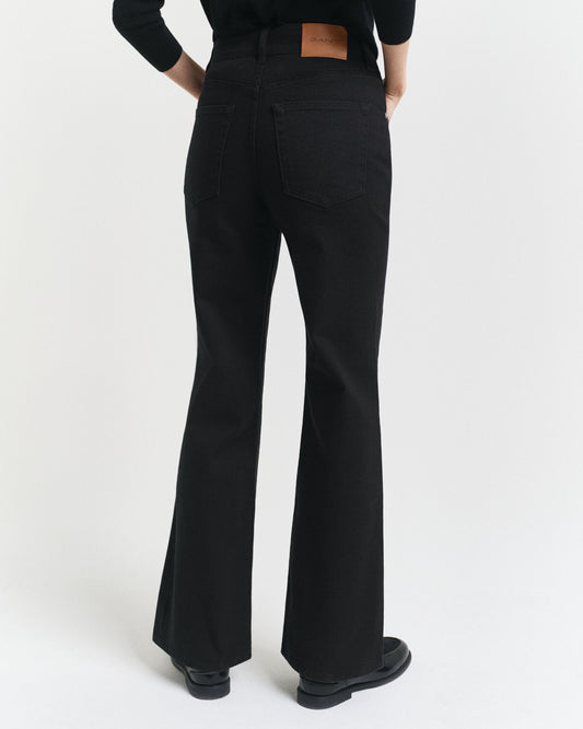 Slim Fit Schlaghose Schwarz