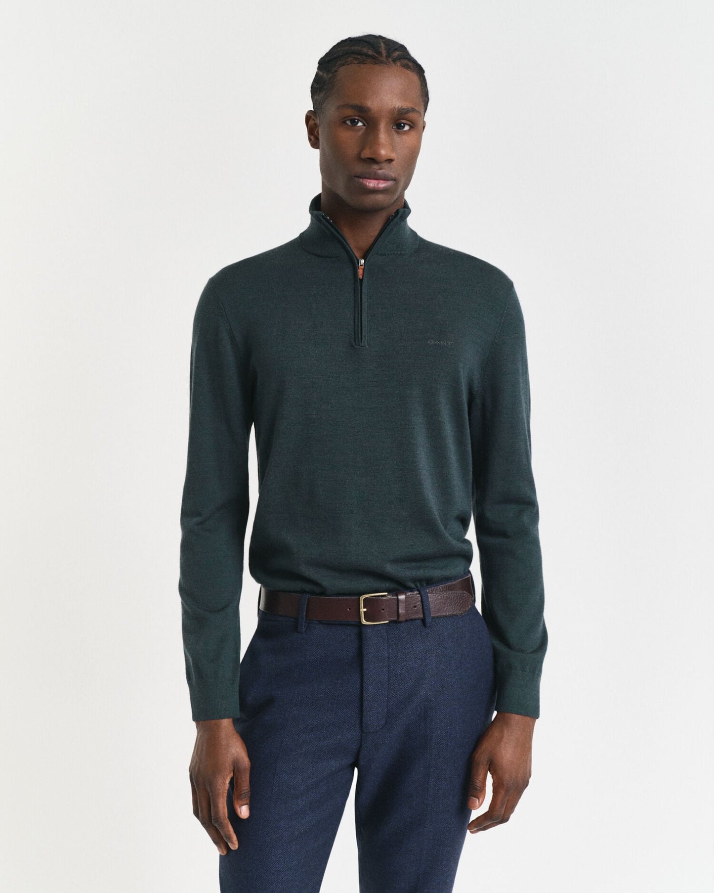 Pull demi-zip en laine mérinos extra-fine