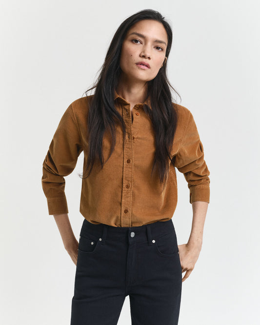 Chemise Regular Fit en Velours Côtelé