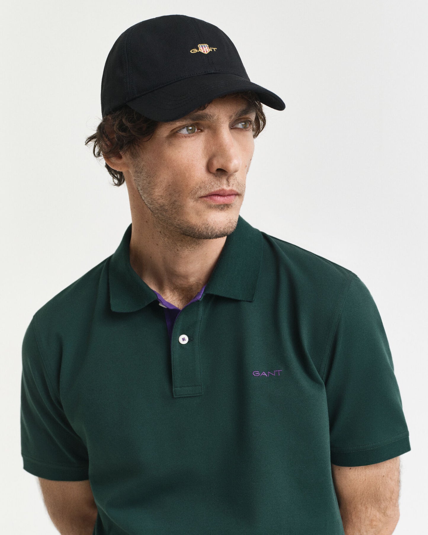 Polo en piqué contrasté