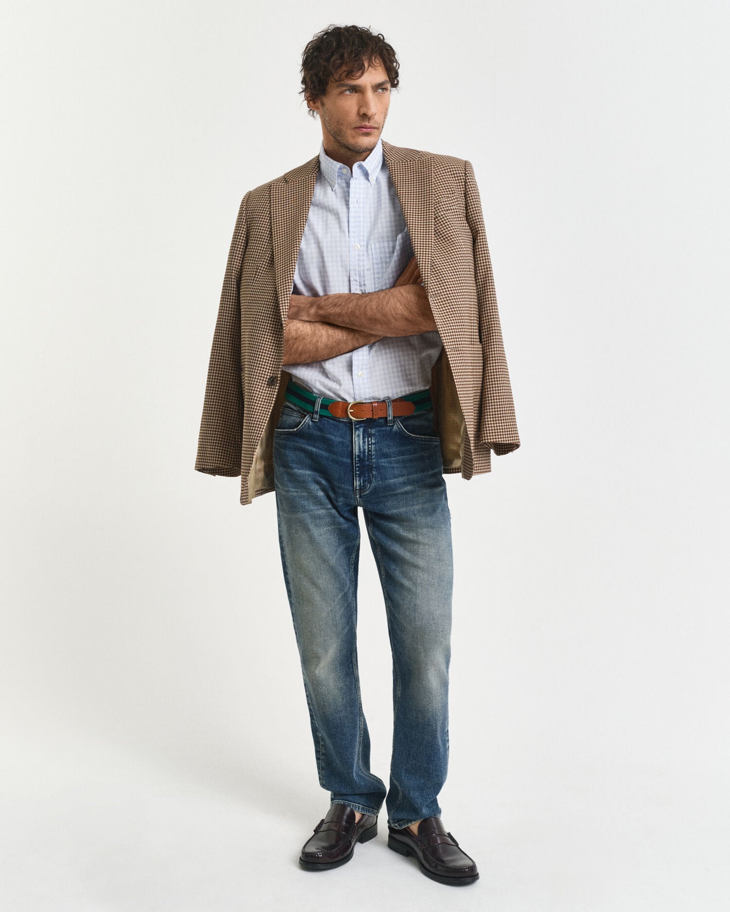 Regular Fit Klassisches Gingham Popeline Hemd