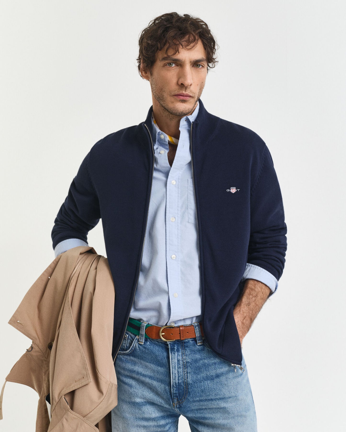 Lässiger Baumwoll-Cardigan mit Reißverschluss